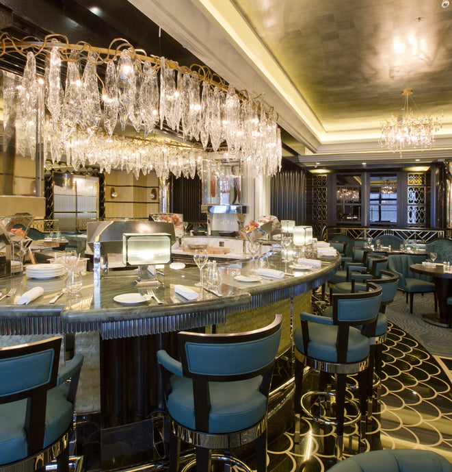 The Kaspar’s, a seafood restaurant and oyster bar designed in dazzling Art Deco style