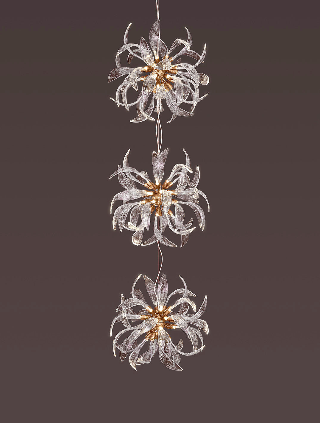 DANDELION FLOCCUS TRIPLET STAIRCASE CHANDELIER