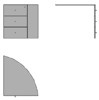 SIENA Top and 3 drawers for fixed pedestal for desk