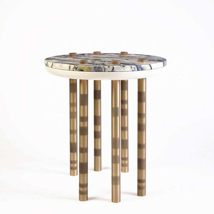 Ipanema Brass Marble Side Table