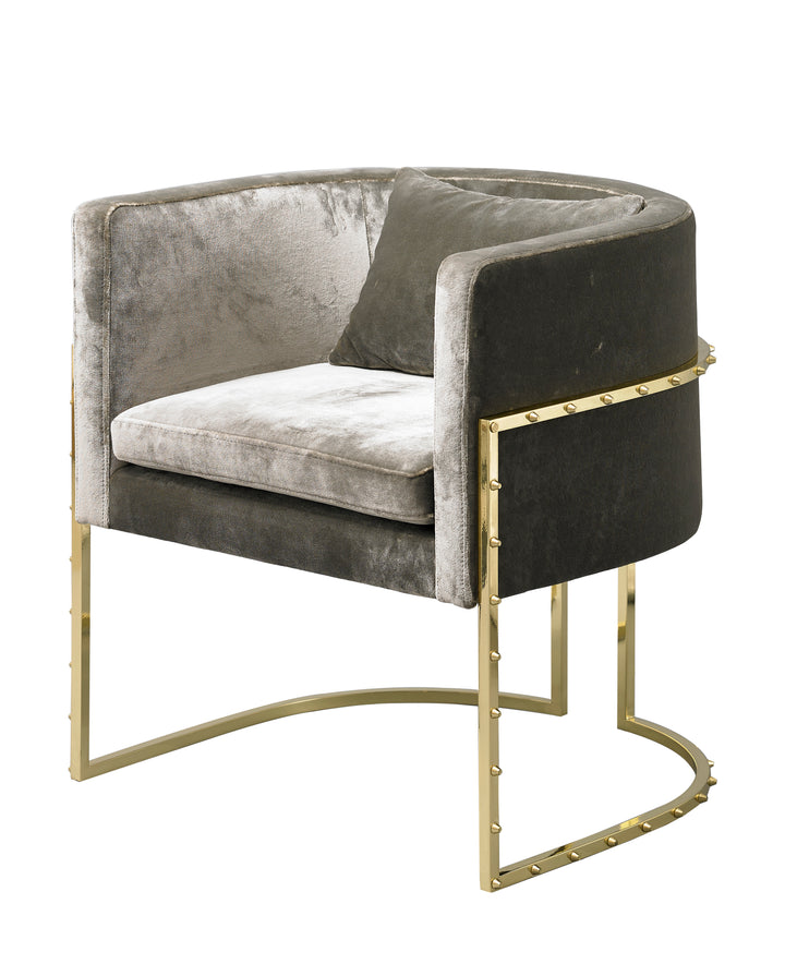 Julius Studded Brass Chair