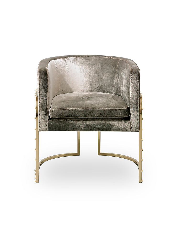Julius Studded Brass Chair