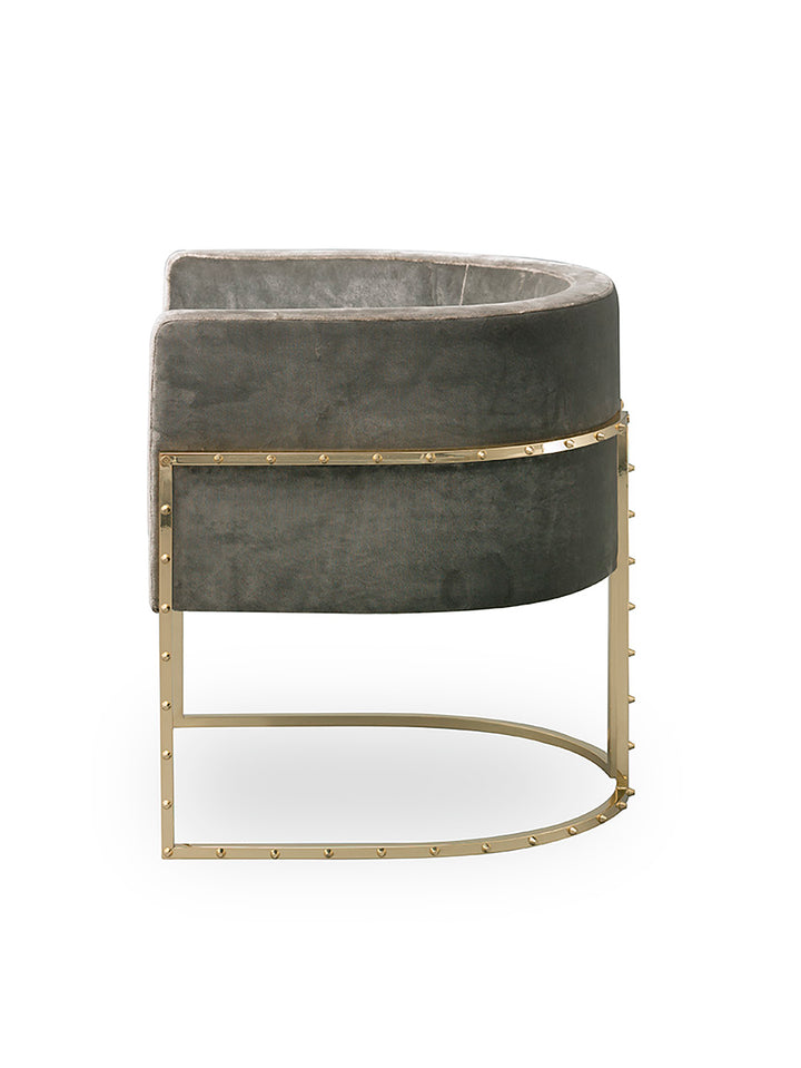 Julius Studded Brass Chair