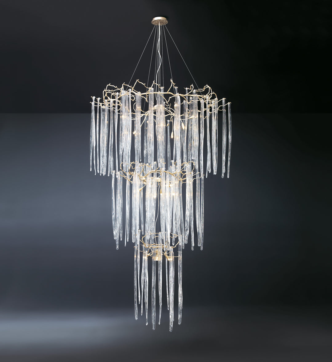 Waterfall Staircase 3-Tier Chandelier