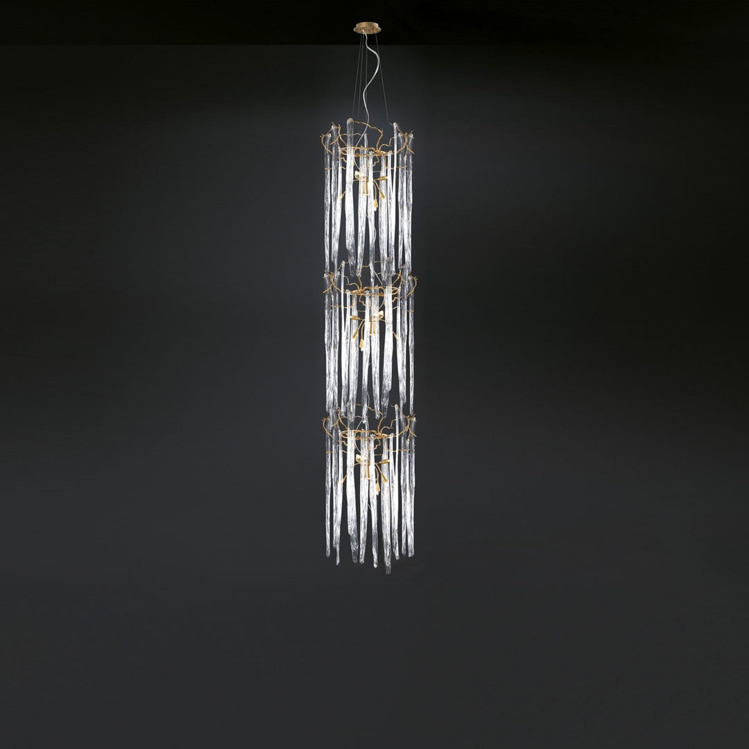 Waterfall Cylindrical 3-Tier Chandelier