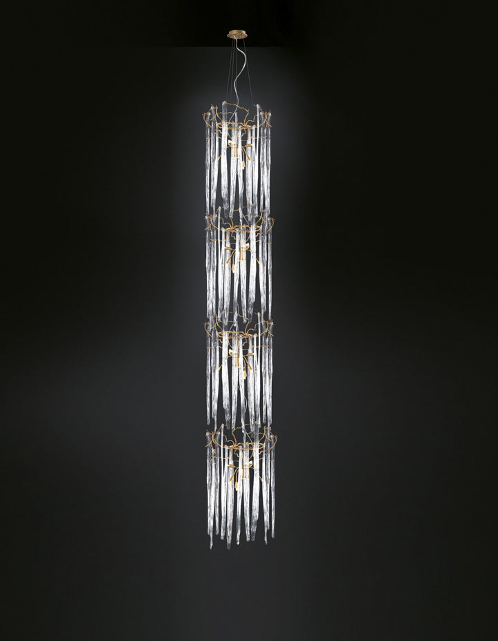 Waterfall Cylindrical 4-Tier Chandelier