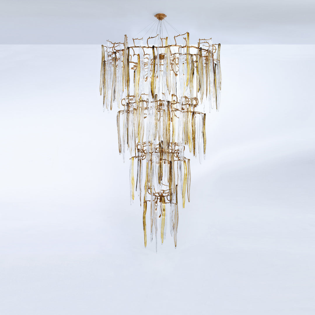 Waterfall Staircase 4-Tier Chandelier